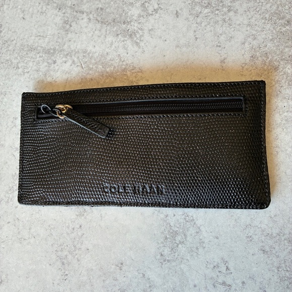 Cole Haan Reddington Card Case Wallet Black Leather - Picture 9 of 15
